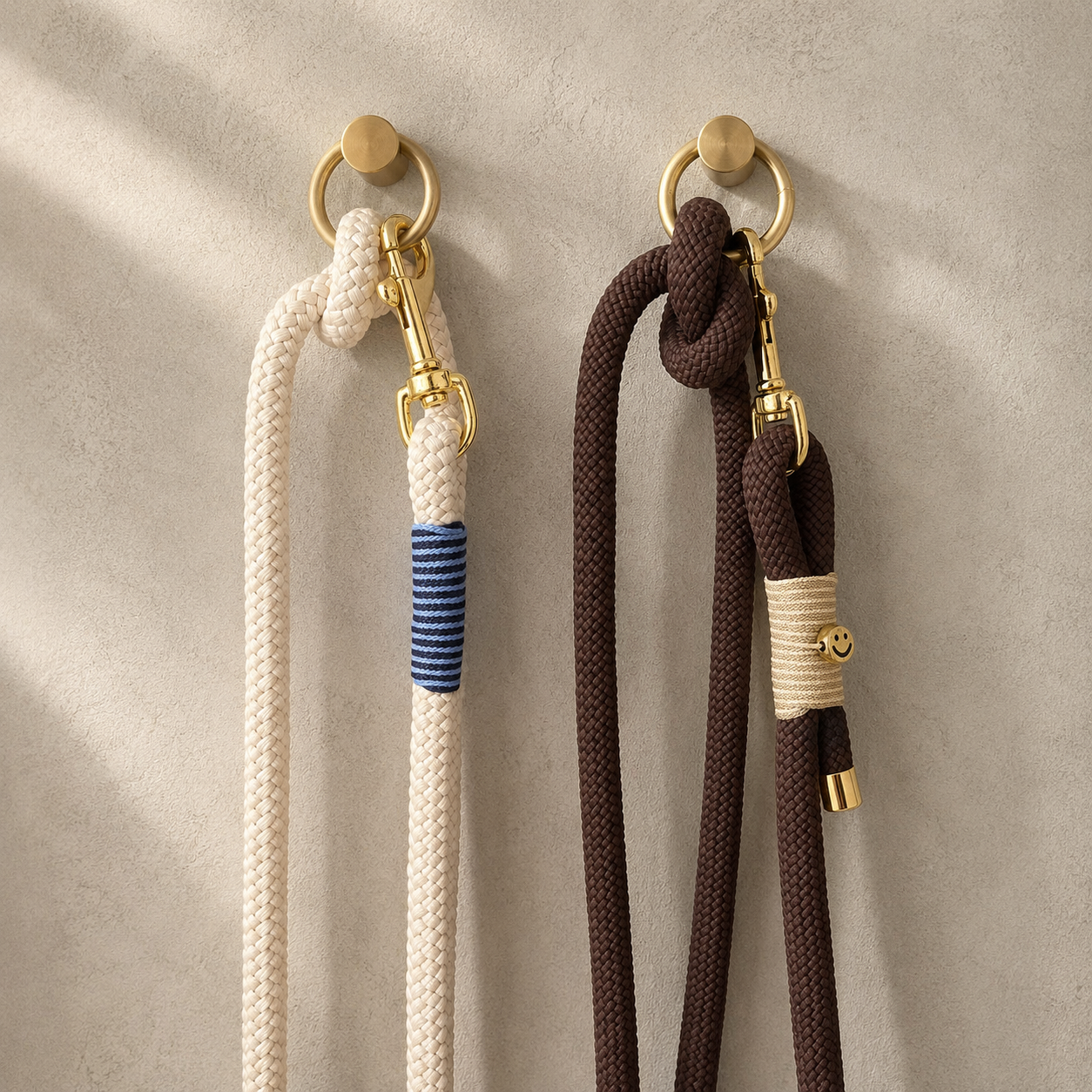 beige und braune Leine