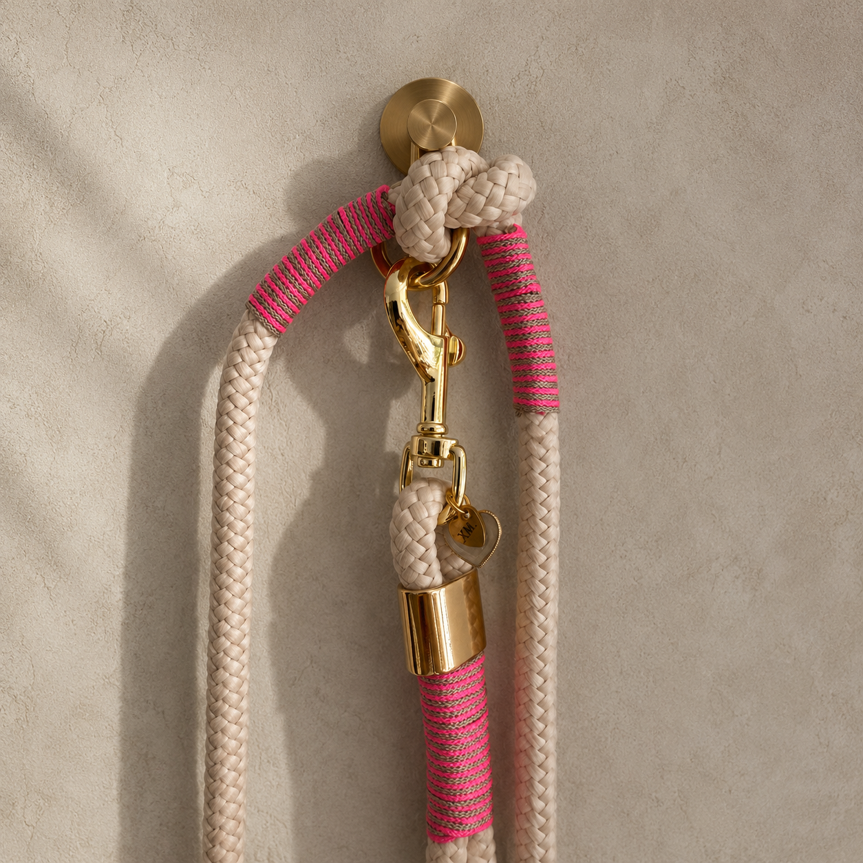 beige Leine mit pink und gold